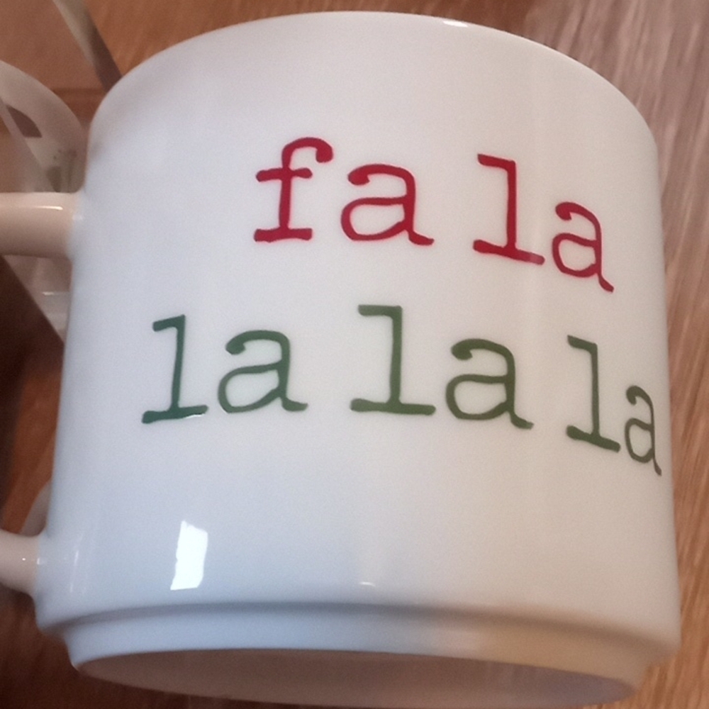 Threshold Mug Cup Porcelain Fa La La Christmas Red White Green